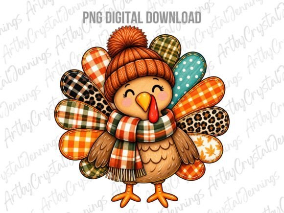 Fall Plaid Thanksgiving Turkey PNG