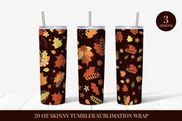 Fall Tumbler Wrap Sublimation Design