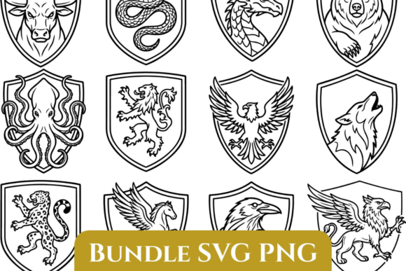 Fantasy Animal Crests SVG