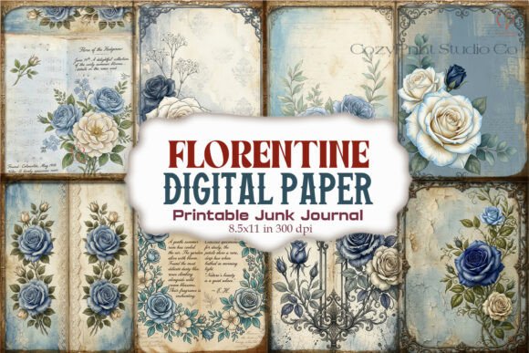 Florentine Digital Paper Junk Journal