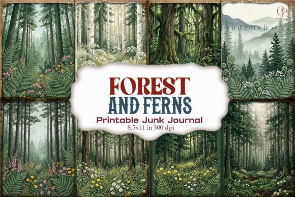 Forest and Ferns Junk Journal Pages