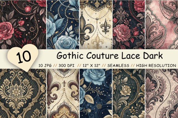 Gothic Couture Lace Dark Patterns