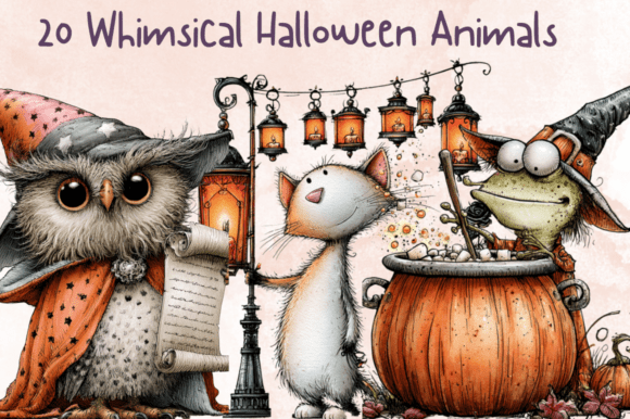 Halloween Animals Quirky Clipart Bundle