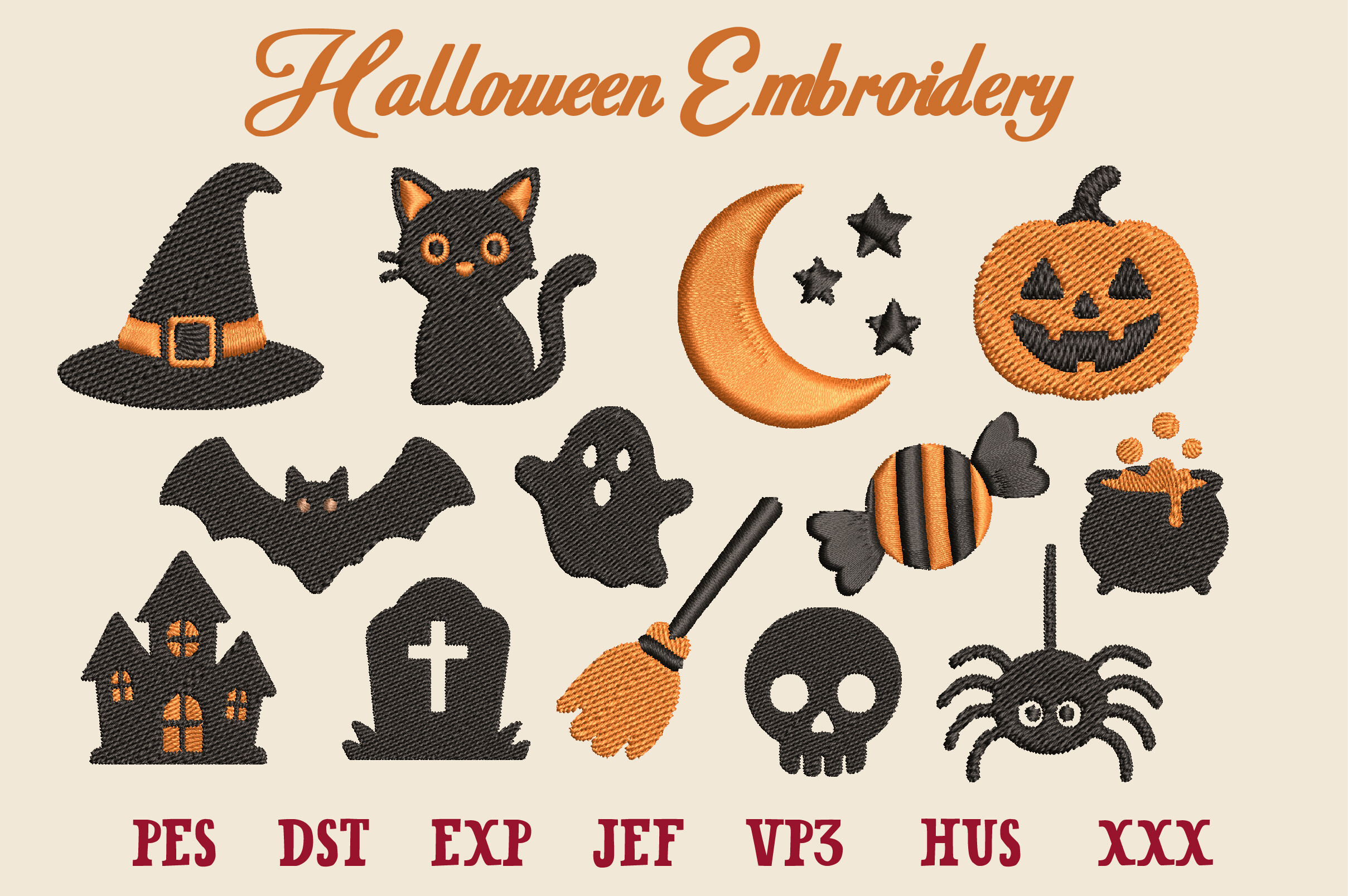 Halloween Embroidery Design Bundle