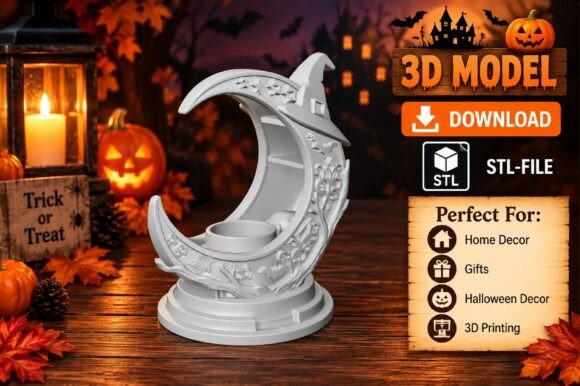 Pumpkin Lighting STL - 3D Printable Halloween Jack-o'-Lantern Set of 3 - Image 7