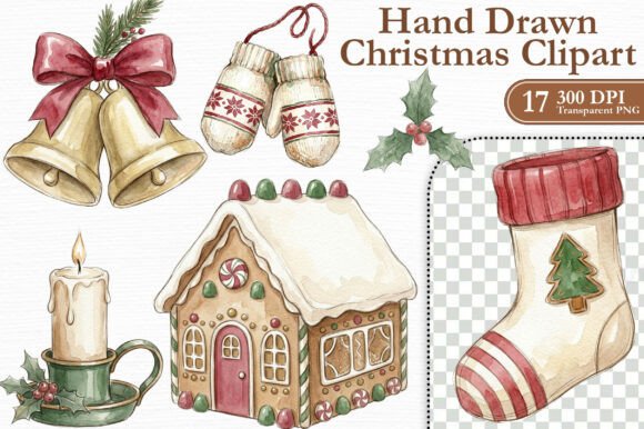 Hand Drawn Christmas Clipart Bundle Graphics