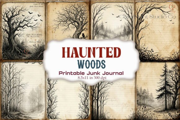 Haunted Woods Junk Journal Pages | Print