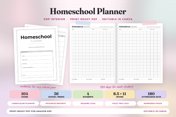 Homeschool Planner, 36 Weeks