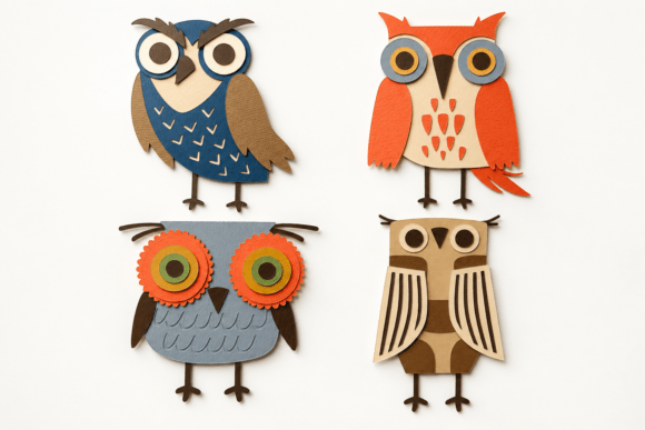 Hoot and Whimsy - 4 Hoots Other 3D SVG Craft By Illustration Ink