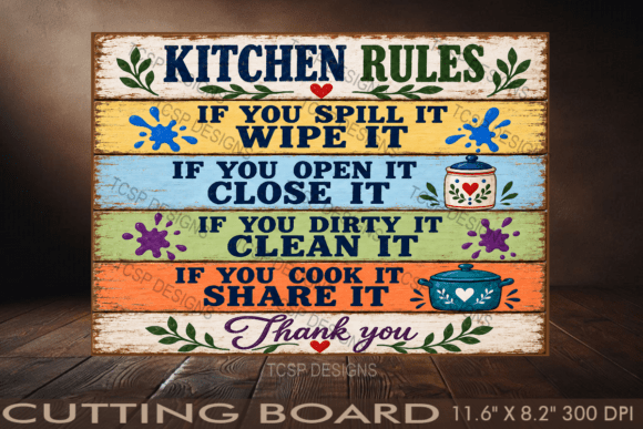 Kitchen Rules Cutting Board