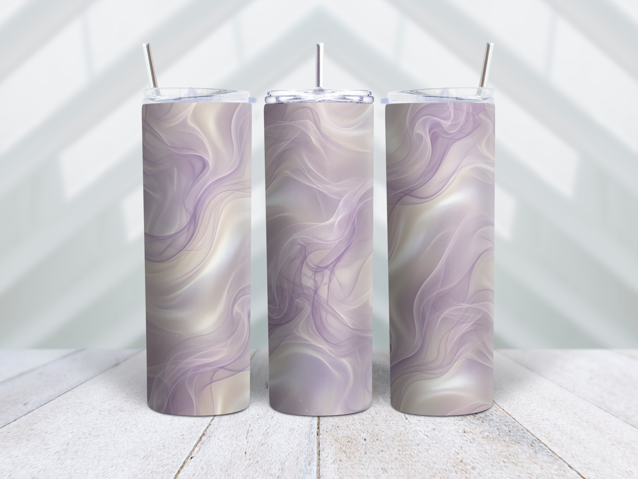 Lavender & Pearl Smoke Wave Tumbler Wrap