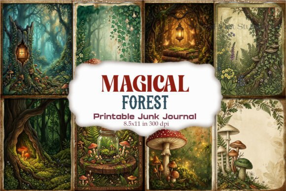Magical Forest Junk Journal Pages