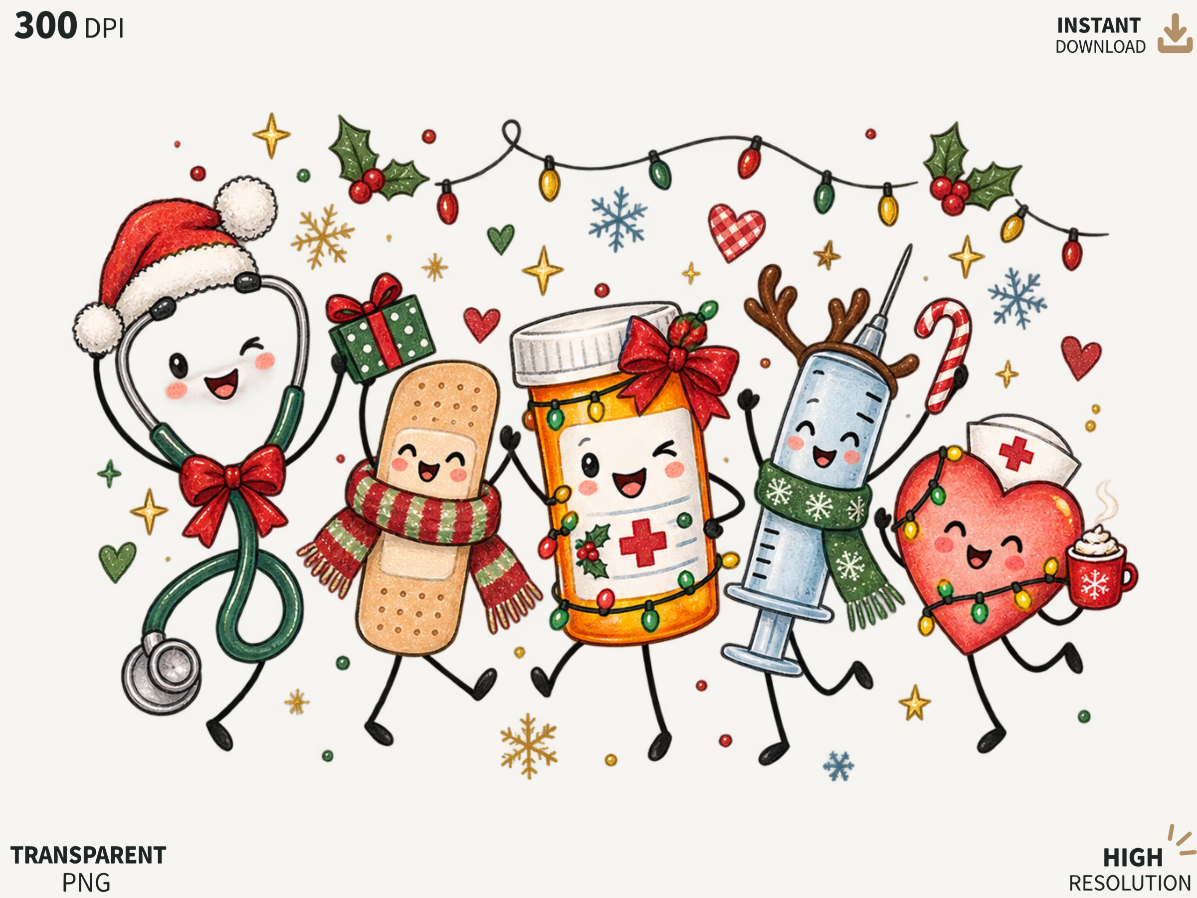 Medical Christmas Holiday Crew PNG, Cute