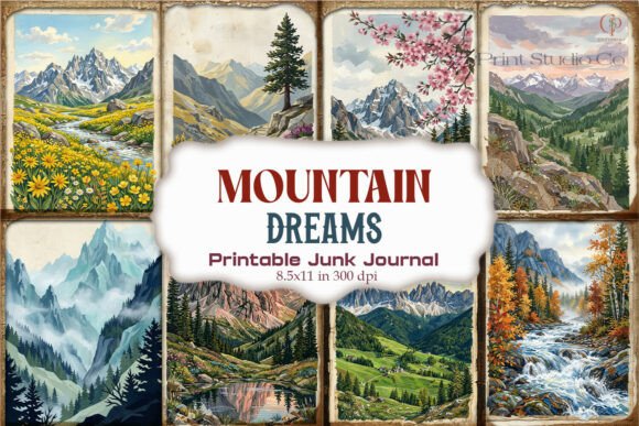 Mountain Dreams Junk Journal Pages