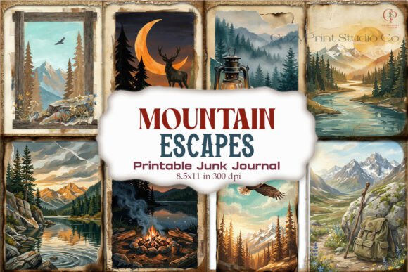 Mountain Escapes Junk Journal Pages