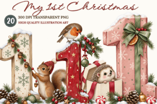 My First Christmas Watercolor PNG Bundle Graphic by The Artistry Hub ...