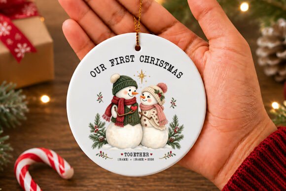 Our First Christmas Couple Ornament PNG