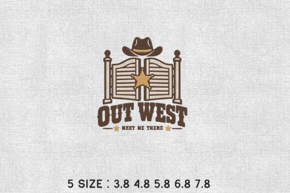 Out West Cowboy Gate Machine Embroidery