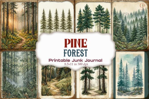 Pine Forest Junk Journal Pages