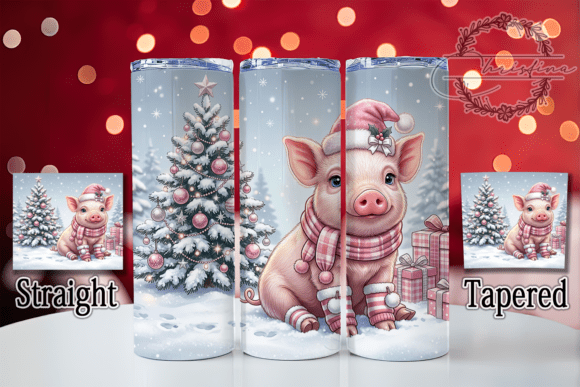 Pink Christmas Pig 20oz Tumbler