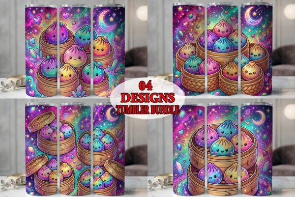 Rainbow Kawaii Dumplings Tumbler Bundle