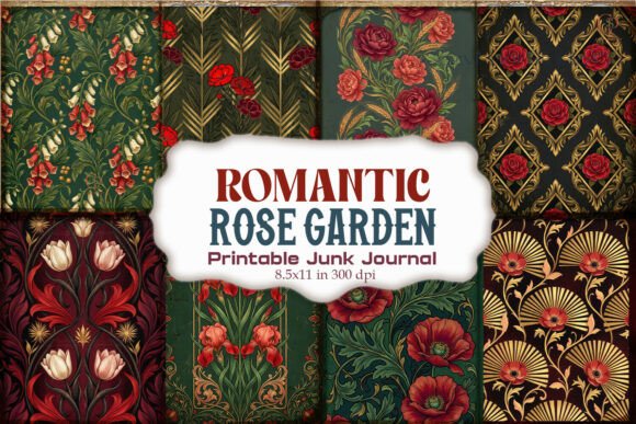 Romantic Rose Garden Junk Journal Pages