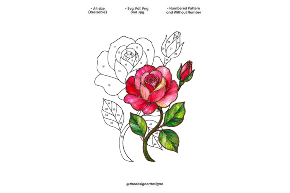 Rose Floral Stained Glass
