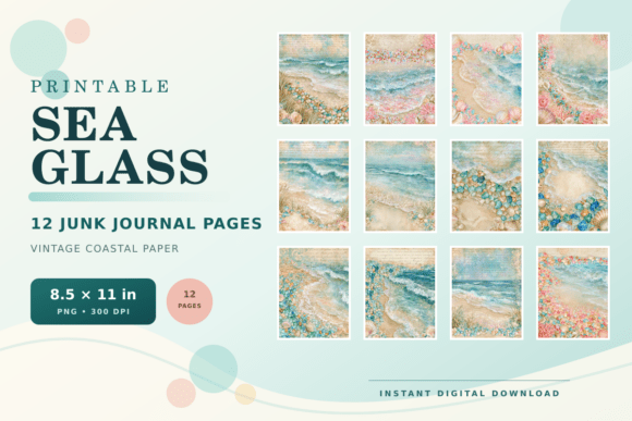 Sea Glass Printable Junk Journal