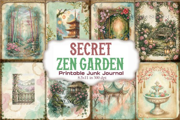 Secret Zen Garden Junk Journal Pages