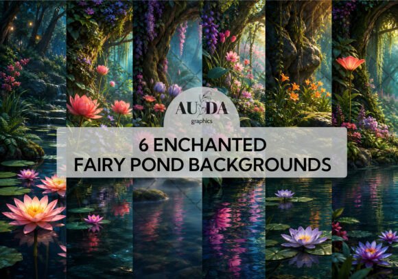Six Enchanted Fairy Pond Backgrounds