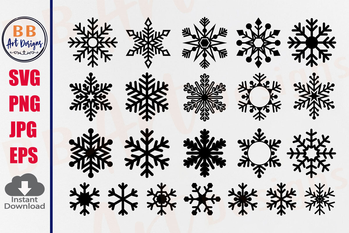 Snowflake SVG, Christmas Snowflakes EPS