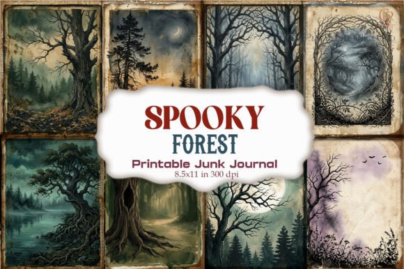 Spooky Forest Junk Journal Pages