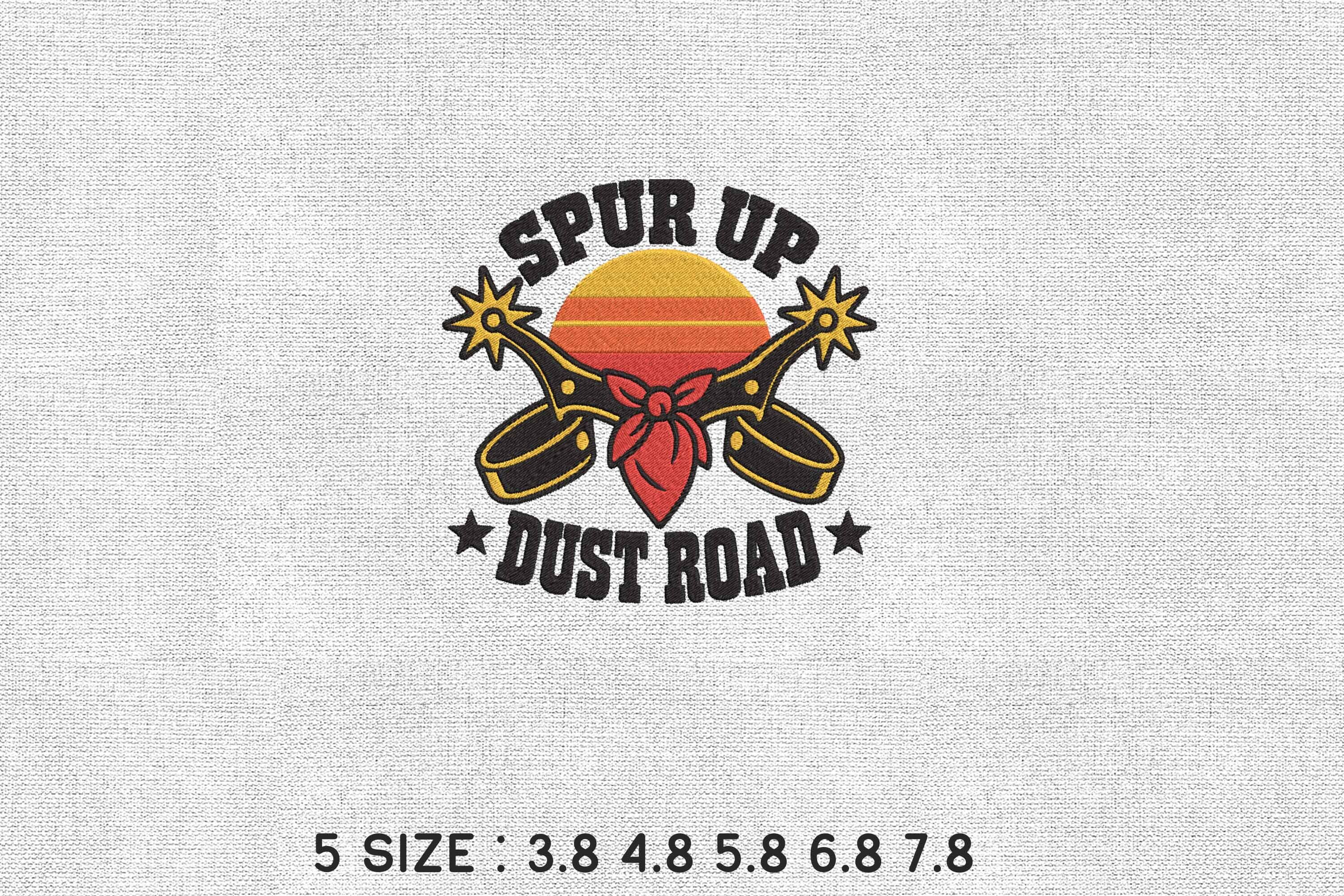 Spur Up Dust Road Western Embroidery Art