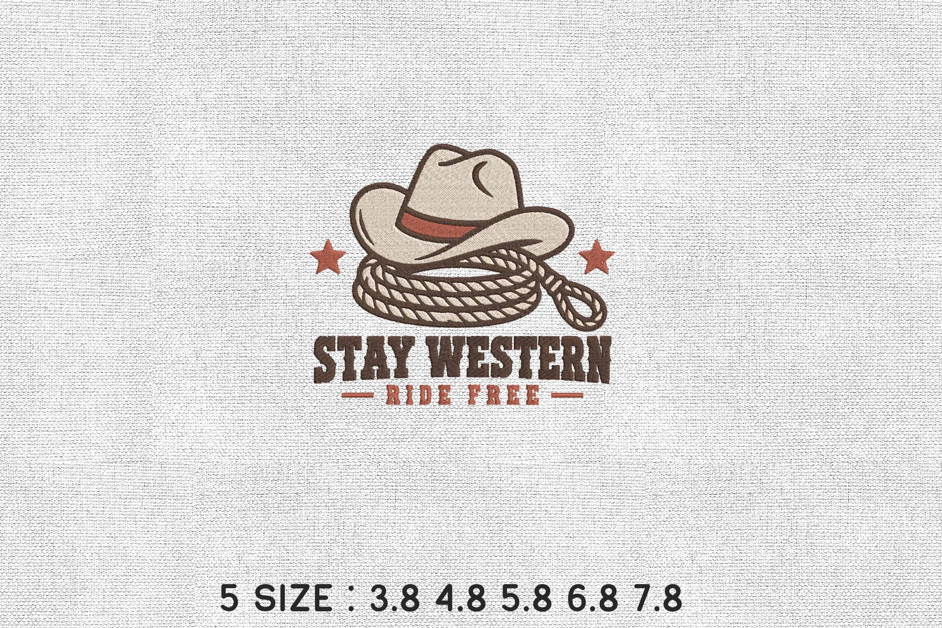 Stay Western Ride Free Embroidery Design