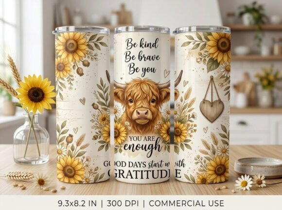 Sunflower Floral Cowgirl Tumbler Design