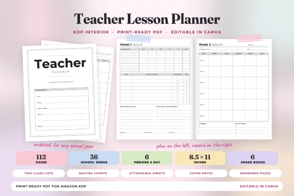 Teacher Lesson Planner, 36 Weeks