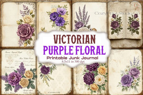 Victorian Purple Floral Junk Journal