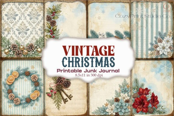 Vintage Christmas Junk Journal Pages