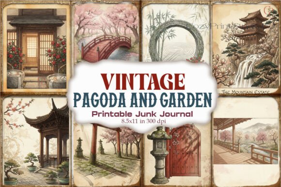 Vintage Pagoda and Garden Junk Journal
