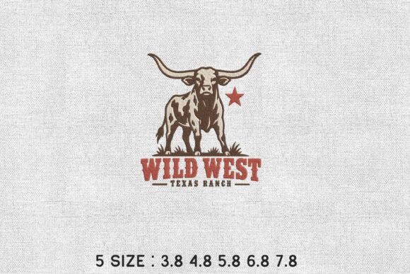 Wild West Texas Longhorn Embroidery File