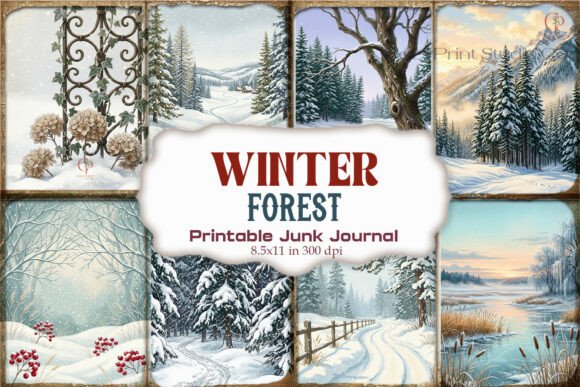 Winter Forest Junk Journal Paper
