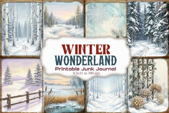 Winter Wonderland Junk Journal Pages