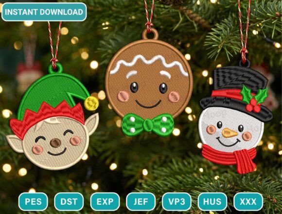 Xmas Ornament Embroidery Design Bundle