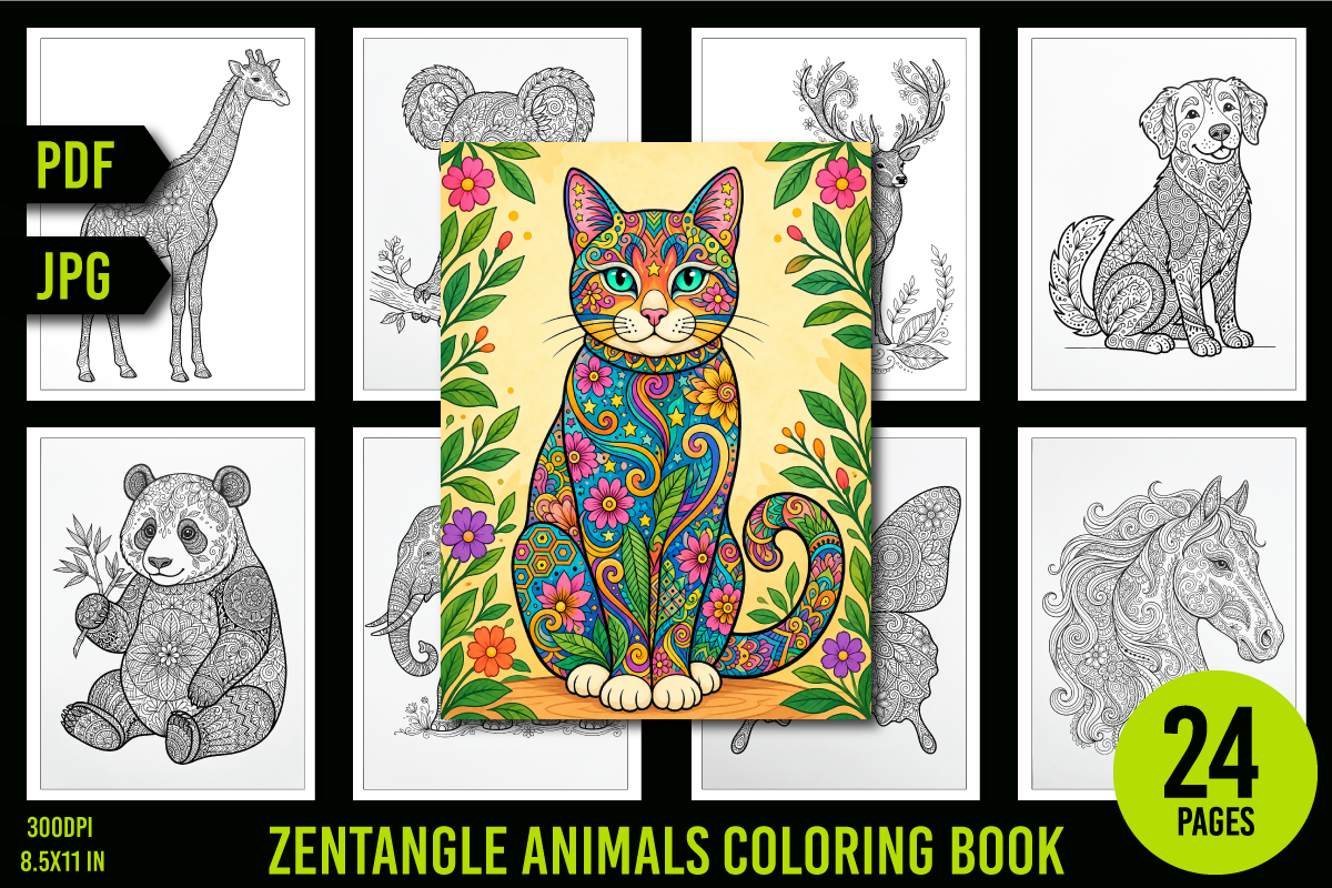Zentangle Animals Coloring Pages