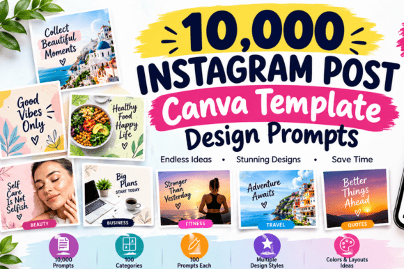 10,000 Instagram Post Canva Prompts