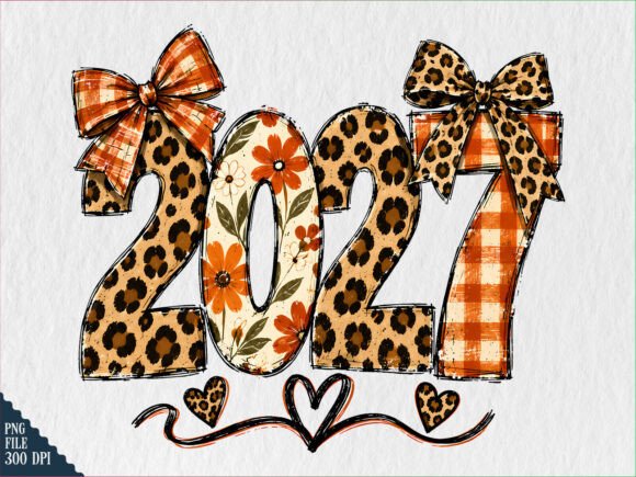 2027 Leopard Print New Year Holiday PNG