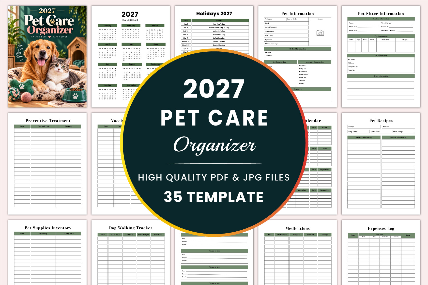 2027 Pet Care Organizer KDP Interiors