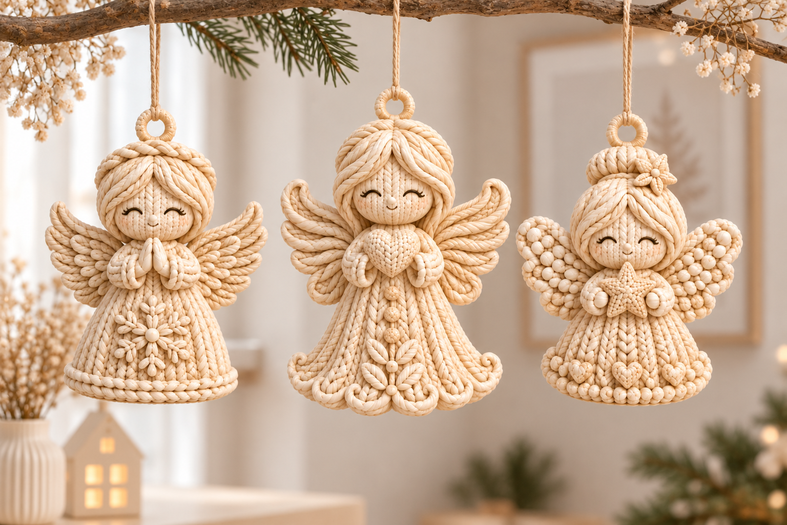 Knitted Angel Figurines STL – 3D Printable Christmas Decor Set - Image 6