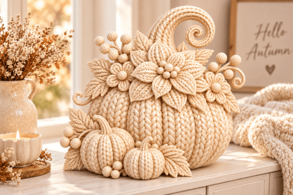 3D Print STL Knitted Pumpkin Basket - Fall Decor & Thanksgiving Centerpiece - Image 2