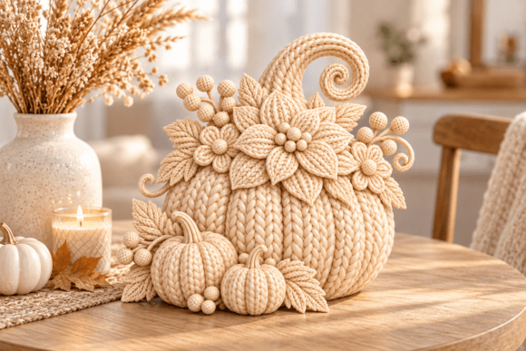 3D Print STL Knitted Pumpkin Basket - Fall Decor & Thanksgiving Centerpiece - Image 5